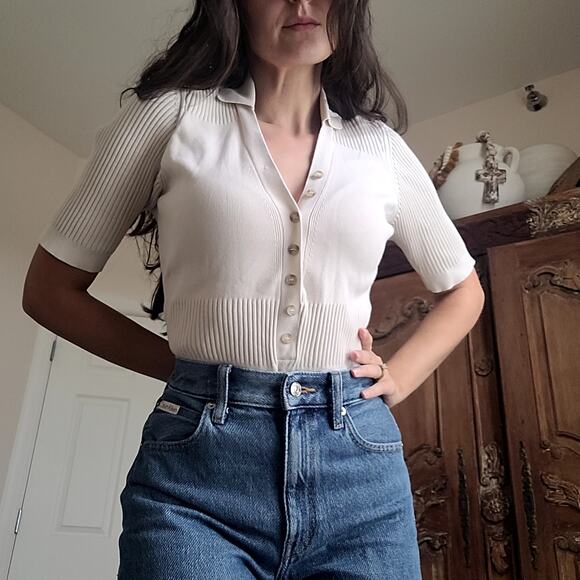 Jacquemus Tops - Authentic Jacquemus Cream Button-Up Blouse